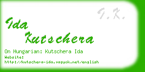 ida kutschera business card